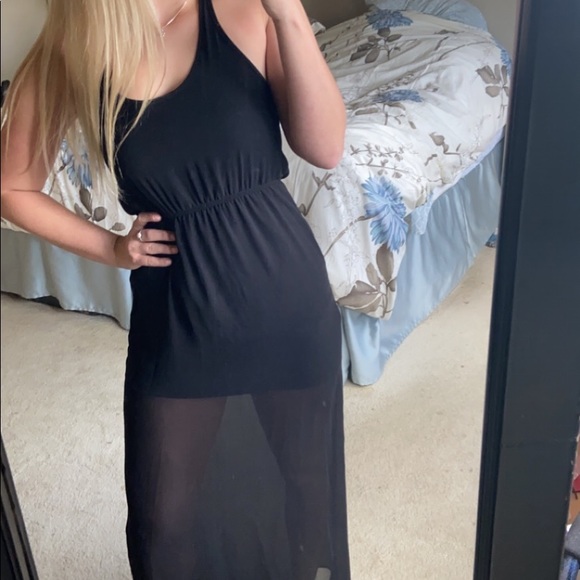 Black mesh maxi dress - Picture 2 of 5